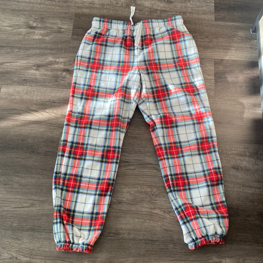 Plaid flannel jogger pajamas